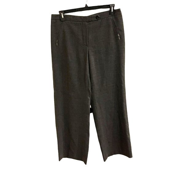 029 30 Armani Collezioni Dress Pants Suit Pants Straight Wool Zip Pockets pleat - Picture 2 of 7